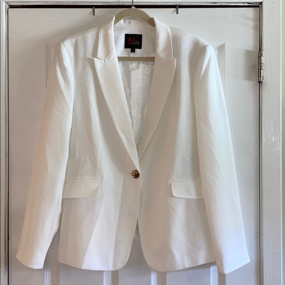 JM Studio Women’s Single-Button White Blazer